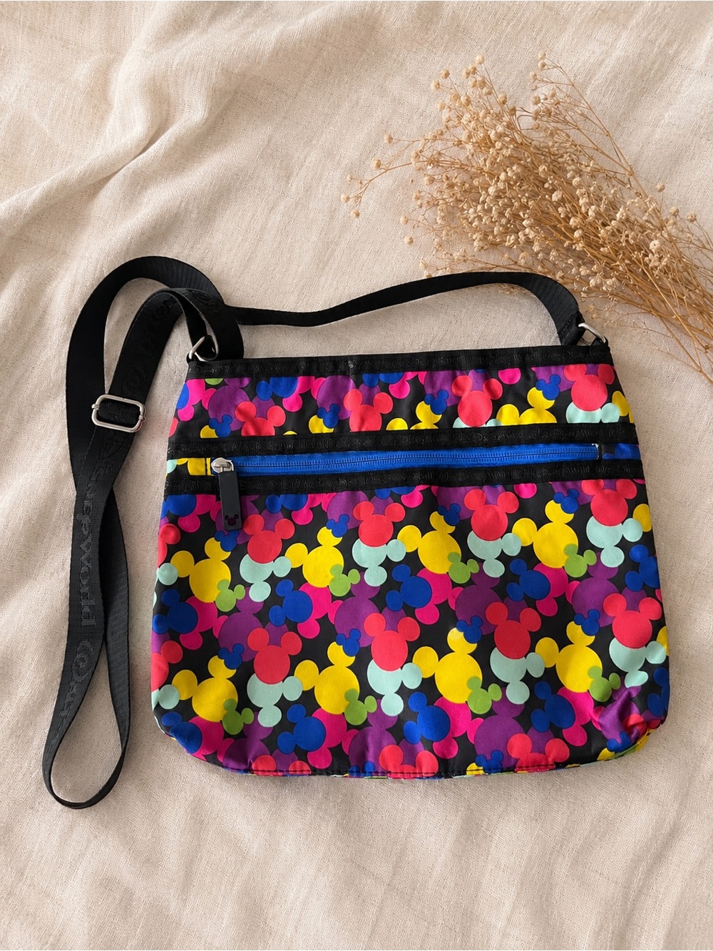 Vintage Disney World Mickey Mouse Print Crossbody Bag NWOT